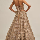 Beige Crop Top Skirt Set