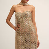 Light Beige Cutwork Dress Set
