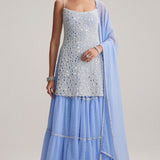 Dew Blue Kurta & Sharara Set