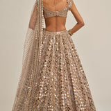 Ash Pink Dense Cutwork Lehenga Set