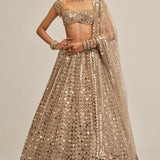 Beige Mirror Lehenga Set