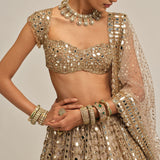 Beige Mirror Lehenga Set