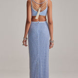 Dew Blue Pencil Skirt Set