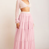 Powder Pink Pearl Drop Sharara Set