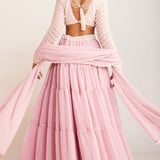 Powder Pink Pearl Drop Sharara Set