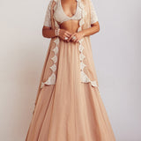 Beige Pearl Embellished Lehenga