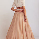 Beige Pearl Embellished Lehenga