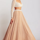Beige Pearl Embellished Lehenga