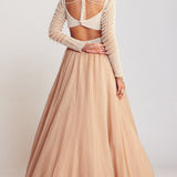 Beige Pearl Embellished Lehenga