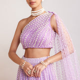 Lilac Pearl Embellished Lehenga