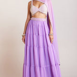 Lilac Embellished Sharara Set