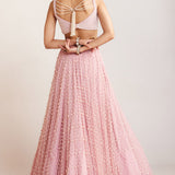 Powder Pink Dense Pearl Lehenga