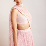 Powder Pink Dense Pearl Lehenga