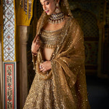 Antique Gold Scalloped Lehenga Set