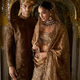 Antique Gold Scalloped Lehenga Set