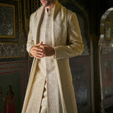 Champagne Thread Work Sherwani Set