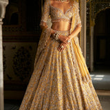 Gold Crystal Lehenga Set