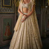 Ivory Gold Pearl Lehenga Set