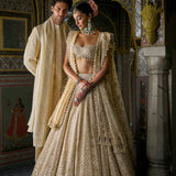 Ivory Gold Pearl Lehenga Set