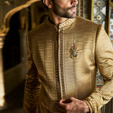 Military Green Sherwani Set