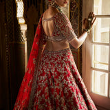Red Zardosi Lehenga Set