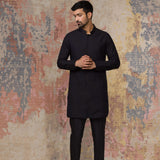 Black Shirt Cotton Kurta Set