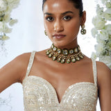 Ivory Sequin Lehenga Set
