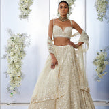Ivory Sequin Lehenga Set