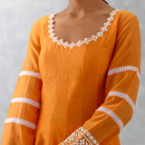 Orange Chanderi Anarkali Set