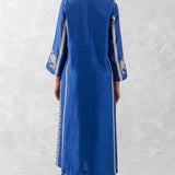Blue Embroidered Chanderi Kurta Set