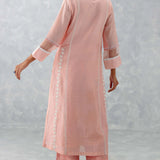 Blush Pink Embroidered Chanderi Kurta Set
