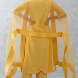Mango Yellow Embroidered Chanderi Kurta Set