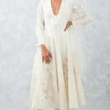 Ivory Embroidered Chanderi Anarkali Set