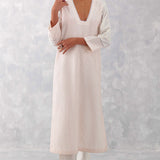 Ivory Pink Pin tucks Embroidered Kurta Set