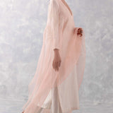 Ivory Pink Pin tucks Embroidered Kurta Set