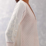 Ivory Pink Pin tucks Embroidered Kurta Set