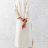 Ivory Mango Pin tucks Embroidered Kurta Set