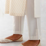 Ivory Mango Pin tucks Embroidered Kurta Set