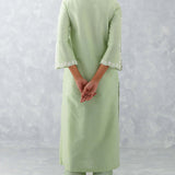Sea Green Pin Tucks Embroidered Kurta Set