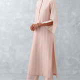 Blush Pink Pin Tucks Embroidered Kurta Set