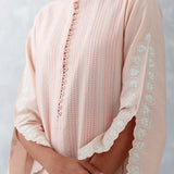 Blush Pink Pin Tucks Embroidered Kurta Set