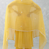 Mango Yellow Embroidered Chanderi Kurta Set