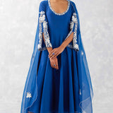 Blue Embroidered Anarkali Set