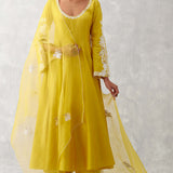 Mustard Yellow Embroidered Anarkali Set