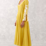 Mustard Yellow Embroidered Anarkali Set