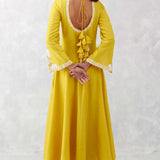 Mustard Yellow Embroidered Anarkali Set