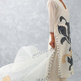Ivory Hand Painted Chanderi Kurta Set