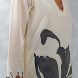 Ivory Hand Painted Chanderi Kurta Set