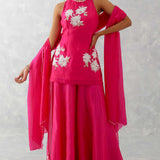 Fuchsia Embroidered Sharara Set