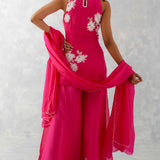 Fuchsia Embroidered Sharara Set